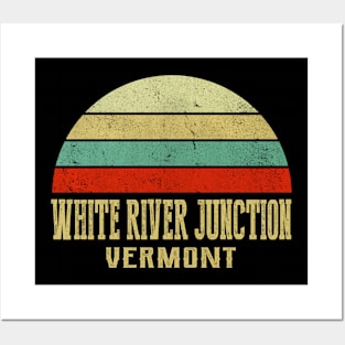 WHITE RIVER JUNCTION VERMONT Vintage Retro Sunset Posters and Art